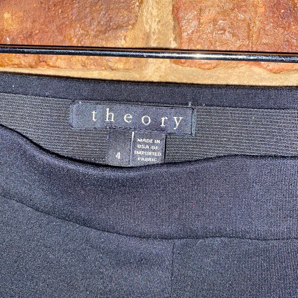 Theory Black Stretch Thaniel Approach Slim Fit Pull-On Pants Women's Size 4 - Picture 5 of 7
